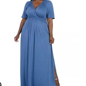 Desert Rain Maxi Dress - Cornflower Blue - Kiyonna 5x